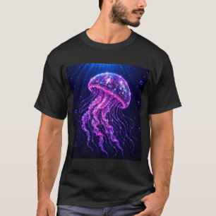 Ästhetischer Disco-Neon-Quallen T-Shirt