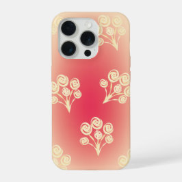 Ästhetischer Farbverlauf mit Blumen iPhone 15 Pro Hülle