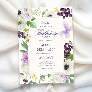 Ästhetischer floraler Geburtstag Einladung