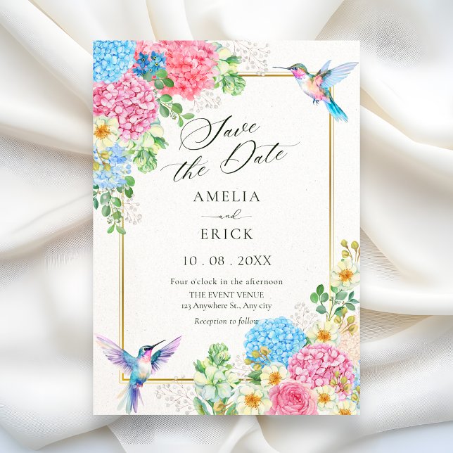 Ästhetischer floraler Vogel  Save The Date (Von Creator hochgeladen)