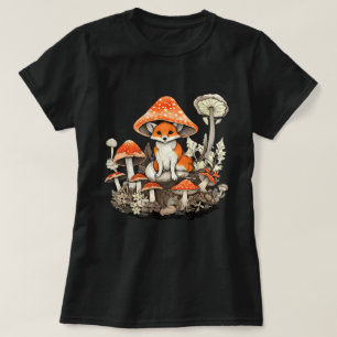 Ästhetischer Fox Pilz Cotattacore Natur Floral T-Shirt