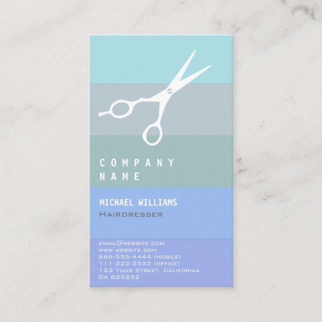 ÄSTHETISCHER Friseursalon FRISEUR SCHERE SCHAUFEL Visitenkarte (Vorderseite)