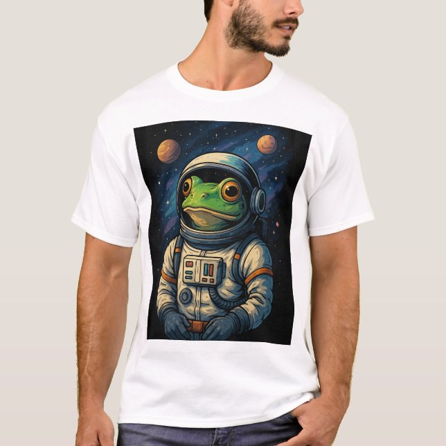 Ästhetischer Frosch Astronaut T-Shirt (Vorderseite)