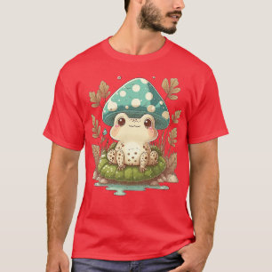 Ästhetischer Frosch auf dem Pilz T-Shirt