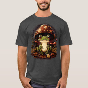 Ästhetischer Frosch auf Pilz 7 T-Shirt