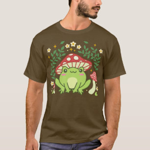Ästhetischer Frosch Pilzhut Niedlich Vintage Kawai T-Shirt