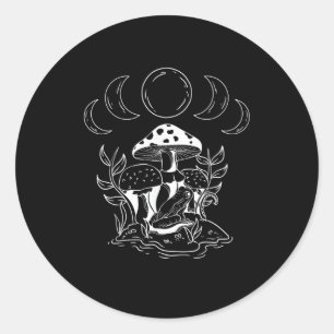 Ästhetischer Goblincore- und Cottagecore-Pilz-Mini Runder Aufkleber