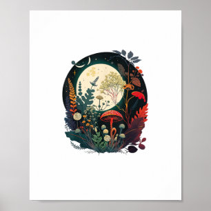 Ästhetischer Goblincore und Cottagecore Pilz Spaß Poster