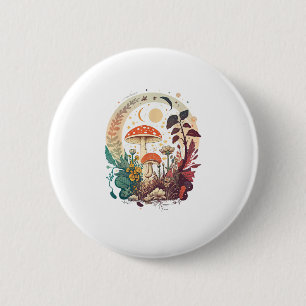 Ästhetischer Goblincore und Cottagecore Pilz Trend Button