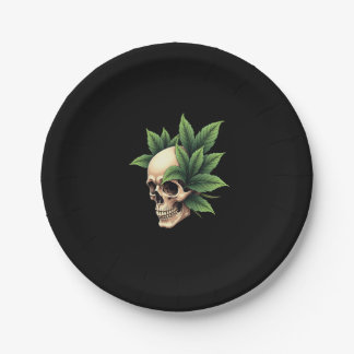 Ästhetischer Goth-Grunge-Totenkopf Tropischer Mons Pappteller