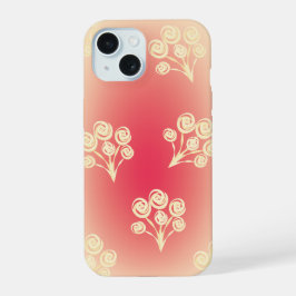 Ästhetischer Gradient mit Blumen iPhone 15 Hülle