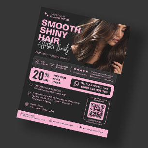 Ästhetischer Haarstylist Pink Black Schönheitssalo Flyer