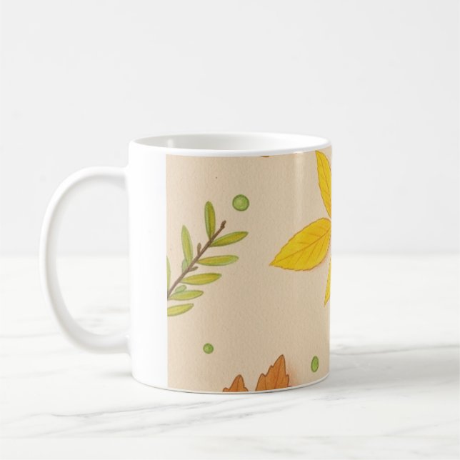 Ästhetischer Herbstlaub-Kaffeebecher Kaffeetasse (Links)