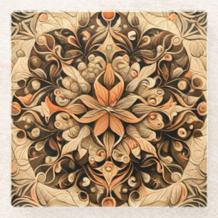 Ästhetischer Hintergrund der orange-beigen-braunen Glasuntersetzer