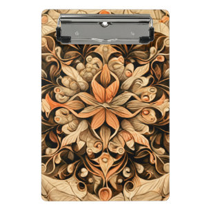 Ästhetischer Hintergrund der orange-beigen-braunen Mini Klemmbrett