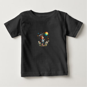 Ästhetischer Junge mit Luftballon schwarzes Hemd Baby T-shirt