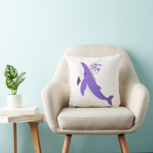 Ästhetischer lila Wal und Lilien 16x16 Quadratisch