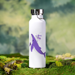 Ästhetischer lila Wal und Lilien 22oz Thor Wasser  Trinkflasche