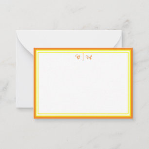 Ästhetischer Minimalist mit Rahmen und Monogramm Mitteilungskarte