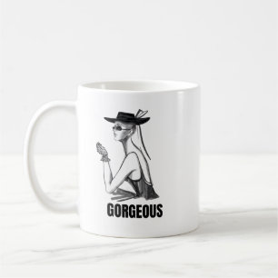 Ästhetischer Mode-Mädchen-Becher Schwarz & Weiß Kaffeetasse