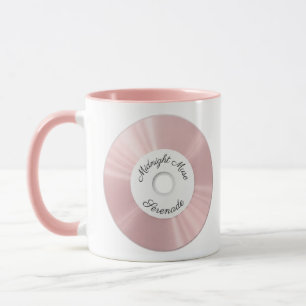 Ästhetischer Pastellrosa-CD- und Vinyl-Becher für Tasse