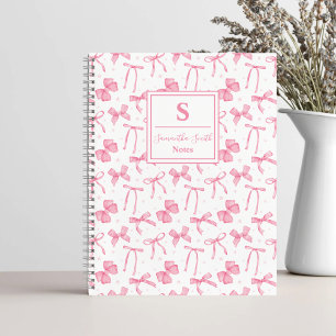 Ästhetischer Rosa Coquette-Bogen Benutzerdefiniert Notizbuch