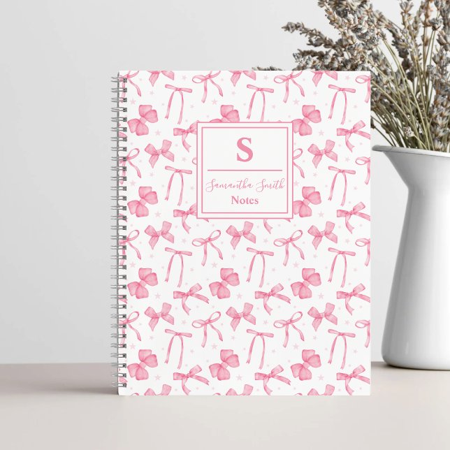 Ästhetischer Rosa Coquette-Bogen Benutzerdefiniert Notizbuch (Von Creator hochgeladen)