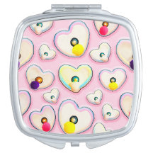 Ästhetischer rosa Liebes-Design-Taschen Spiegel
