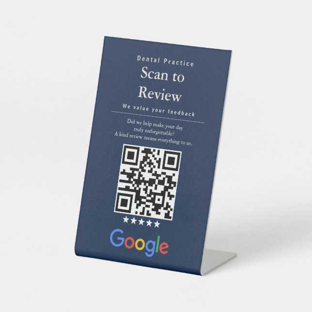Ästhetischer Scan-to-Review-Event-QR-Code-Schild   Sockelschild (Vorderseite)