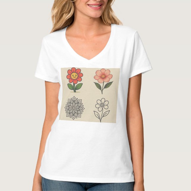 Ästhetischer T - Shirt für Blumenfusion (Vorderseite)
