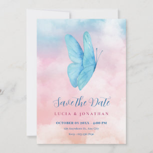 Ästhetischer traumhafter Schmetterlings-Hochzeit Save The Date