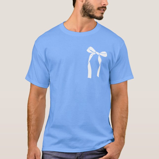 Ästhetischer Trendy Blue Coquette Bow T - Shirt (Vorderseite)