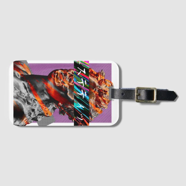 Ästhetischer Vaporwave Japanischer Futurismus Gepäckanhänger (Vorderseite (Horizontal))