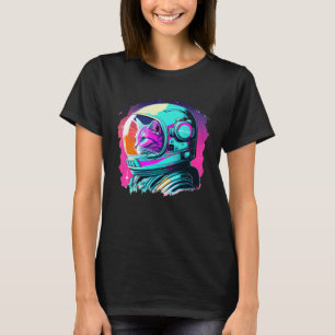 Ästhetischer Vaporwave Weltraum Katze 80er 90er As T-Shirt