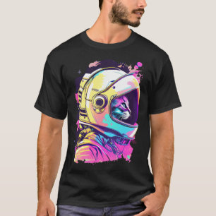 Ästhetischer Vaporwave Weltraum Katze 80er 90er As T-Shirt