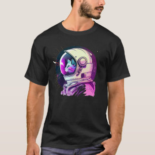 Ästhetischer Vaporwave Weltraum Katze 80er 90er As T-Shirt