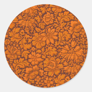 Ästhetischer Vintage-Blumenprint überall Runder Aufkleber