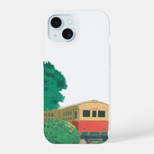 Ästhetischer Vintage-Zug-Kunstprint Natur Reise iPhone 15 Hülle