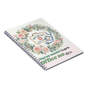 Ästhetischer Wildblumen- & Erste-Hilfe-Kit-Kunst Notizblock