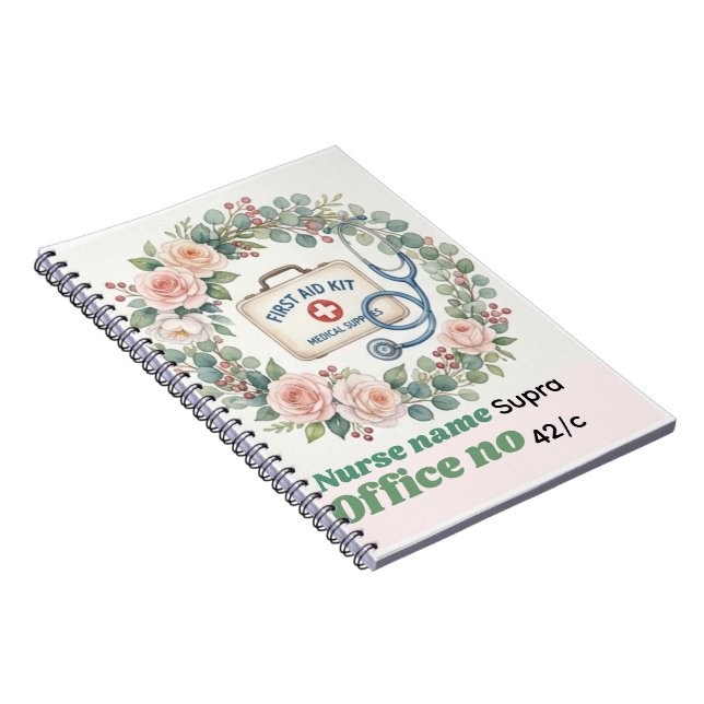 Ästhetischer Wildblumen- & Erste-Hilfe-Kit-Kunst Notizblock (Rechte Seite)