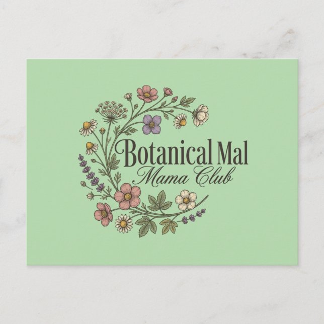Ästhetischer Wildblumenkranz Postkarte (Vorderseite)