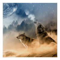 Ästhetischer Wolf heulen, wild leben