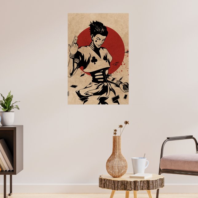 Ästhetisches Anime-Narr mit Spielkarten Poster (Wohnzimmer 3)