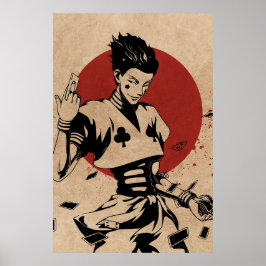 Ästhetisches Anime-Narr mit Spielkarten Poster