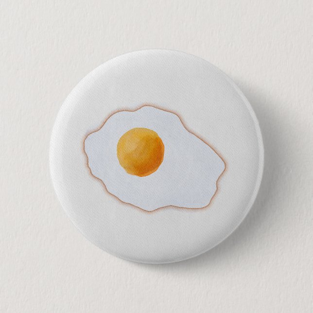 Ästhetisches Aquarell Spiegelei Minimalistische Ku Button (Vorderseite)