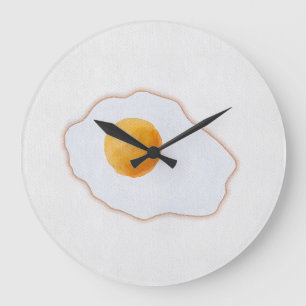Ästhetisches Aquarell Spiegelei Minimalistische Ku Große Wanduhr