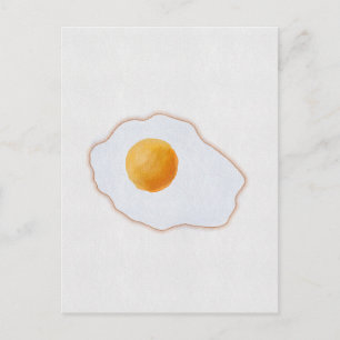 Ästhetisches Aquarell Spiegelei Minimalistische Ku Postkarte