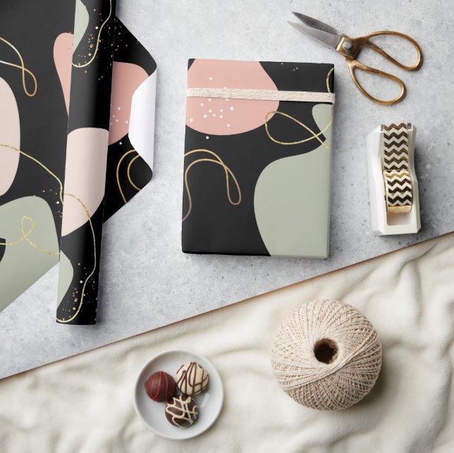 Ästhetisches Boho Geometrie-Muster für Bio Formen Geschenkpapier (Kunsthandwerk)