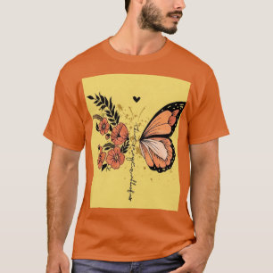 Ästhetisches Botanisches Wildblumen-Monarch-Kunst- T-Shirt