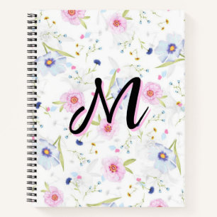 Ästhetisches Cottage-Core-Blumen-Hardcover-Spiralh Notizbuch